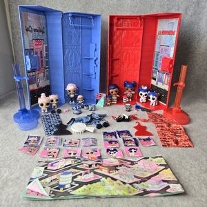 LOL Amazing Surprise Playset Uptown Girl Downtown BB Dolls Accessories Pets Lot